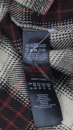 Boohoo Women's Plaid Jacket UK 14 Multicoloured Casual