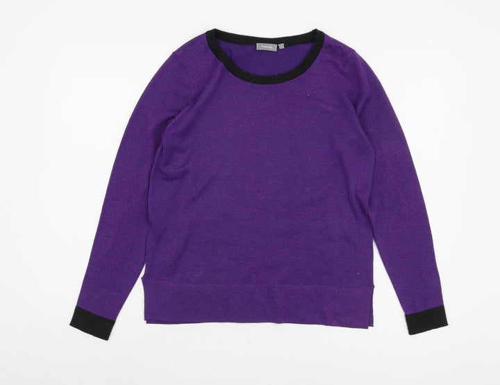 Fransa Women's Purple Pullover Jumper, Size S