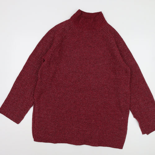 ANYDAY Women's Red High Neck Pullover Jumper Size S