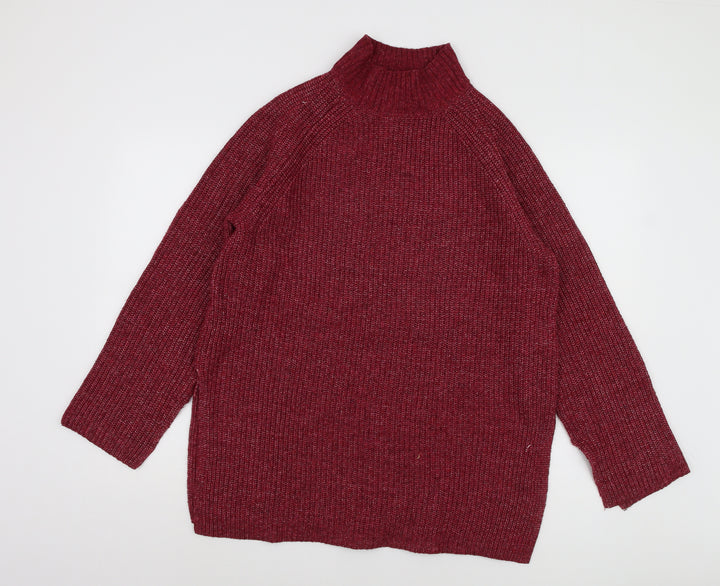 ANYDAY Women's Red High Neck Pullover Jumper Size S
