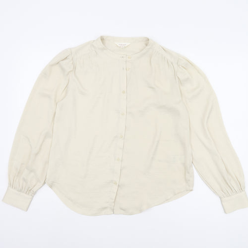 Marks and Spencer Beige Women's Blouse, Size 8, Long Sleeve