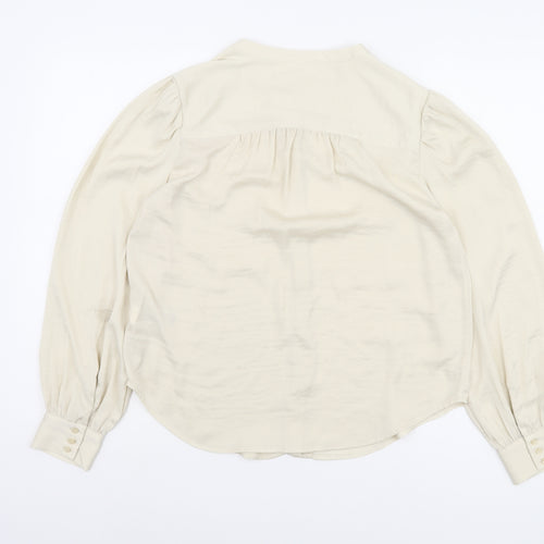 Marks and Spencer Beige Women's Blouse, Size 8, Long Sleeve