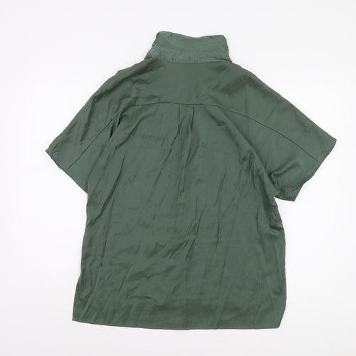 MNG Women's Green Button-Up Shirt Size 6