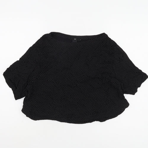 H&M Women's Black Polka Dot Blouse Size 10