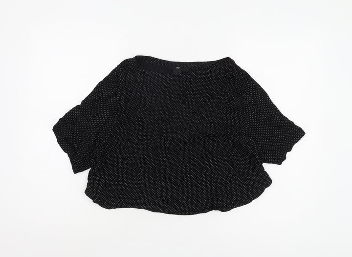 H&M Women's Black Polka Dot Blouse Size 10
