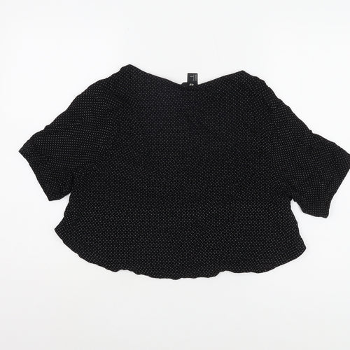 H&M Women's Black Polka Dot Blouse Size 10