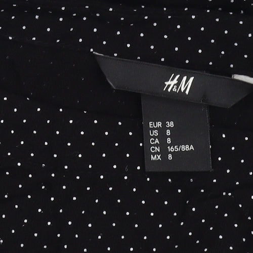 H&M Women's Black Polka Dot Blouse Size 10