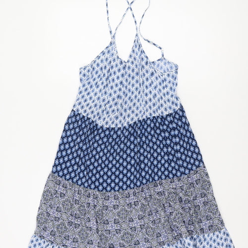 Next Women's Blue Floral Midi Slip Dress