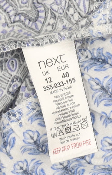 Next Women's Blue Floral Midi Slip Dress