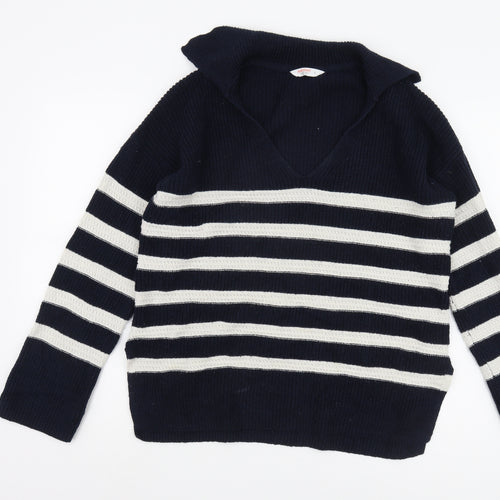 John Lewis Women's Blue Striped Pullover Jumper, Size S