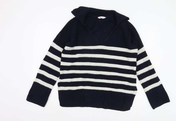 John Lewis Women's Blue Striped Pullover Jumper, Size S