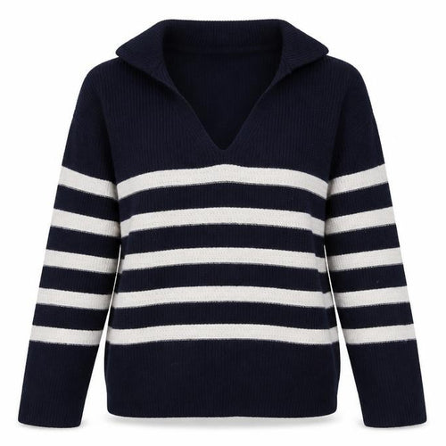 John Lewis Women's Blue Striped Pullover Jumper, Size S