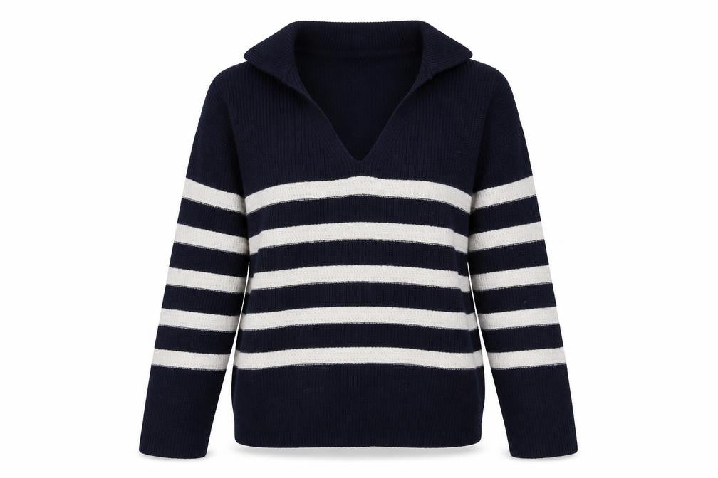 John Lewis Women's Blue Striped Pullover Jumper, Size S