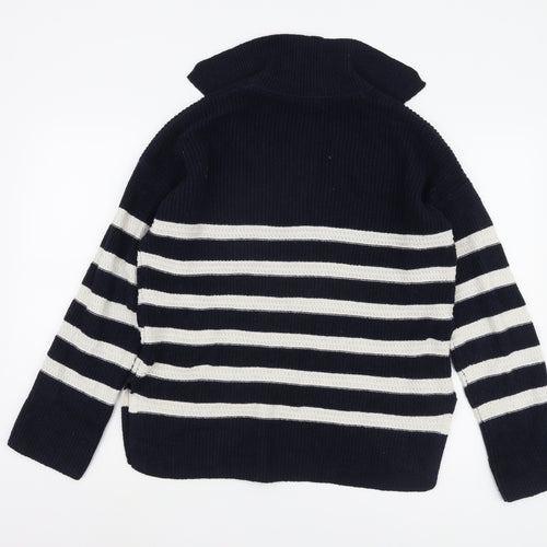 John Lewis Women's Blue Striped Pullover Jumper, Size S