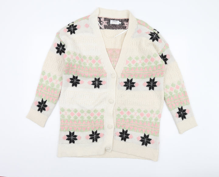Only Women's Multicoloured Fair Isle Cardigan XS