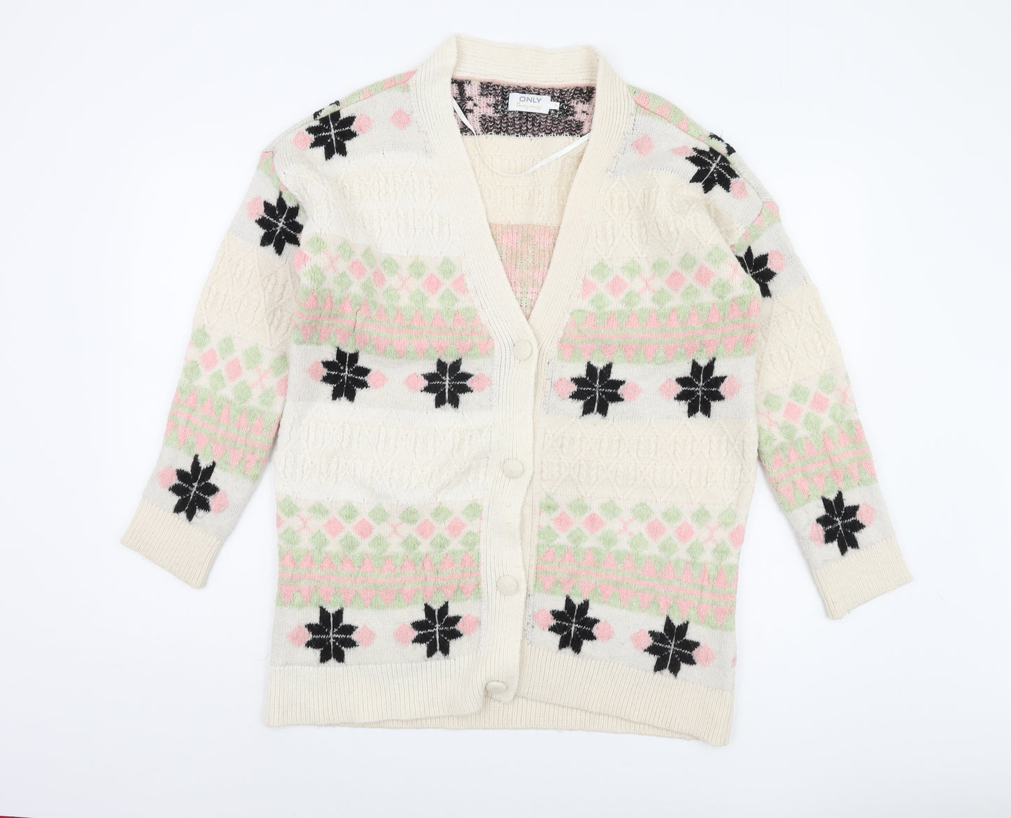 Only Women's Multicoloured Fair Isle Cardigan XS