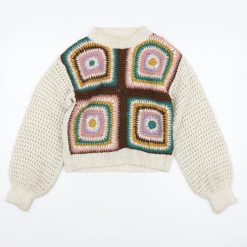 Zara Girls Multicoloured Knit Pullover Jumper 13-14 Years