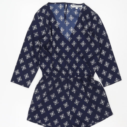 Dancing Leopard Blue Geometric Playsuit, Women's Size 6