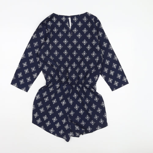 Dancing Leopard Blue Geometric Playsuit, Women's Size 6
