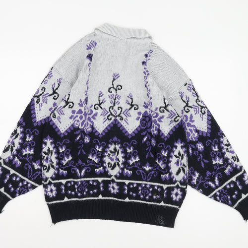 Honey Women's Multicoloured Collared Pullover Jumper