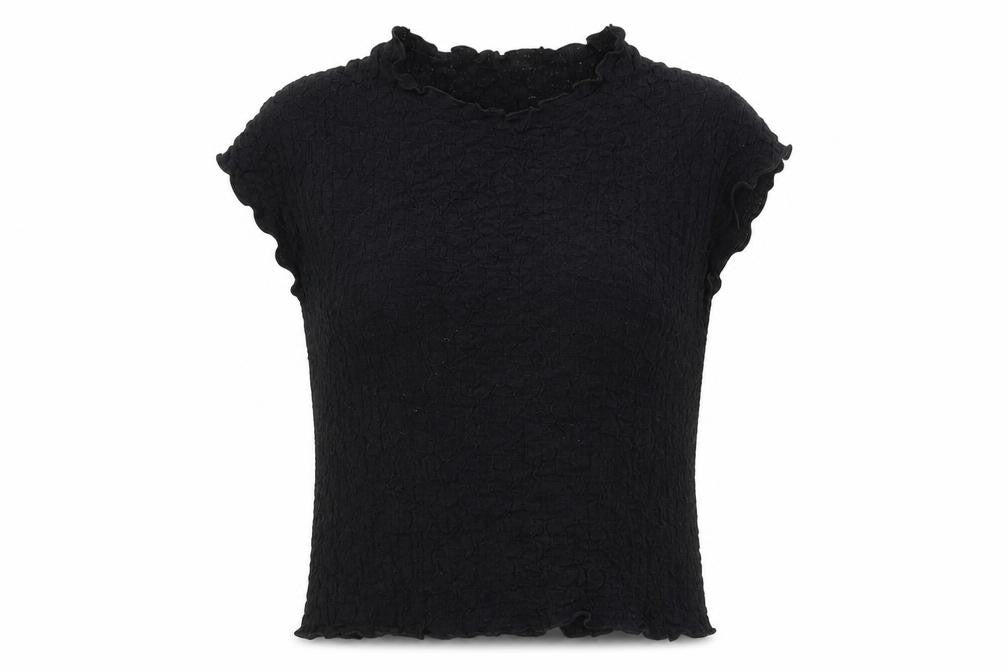 ZARA Women's Black Slim Fit T-Shirt S High Neck
