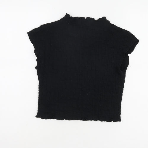ZARA Women's Black Slim Fit T-Shirt S High Neck