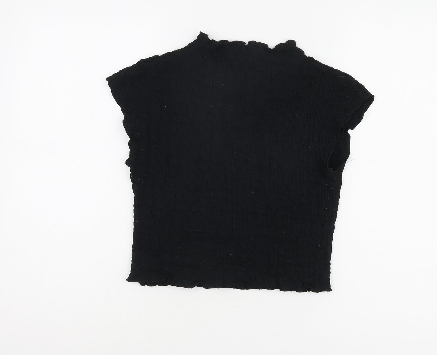 ZARA Women's Black Slim Fit T-Shirt S High Neck
