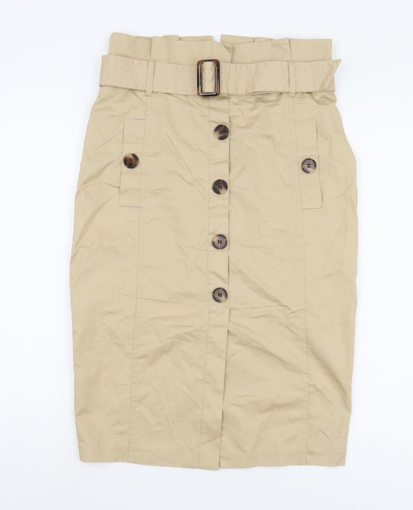 River Island Women's Beige Pencil Skirt Size 12