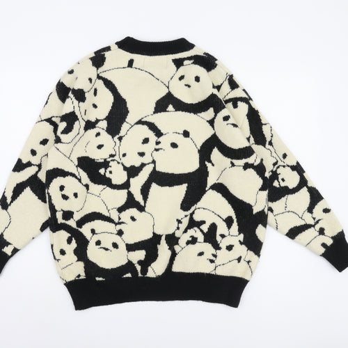 Elfric Eden Unisex Black Panda Pullover Jumper S