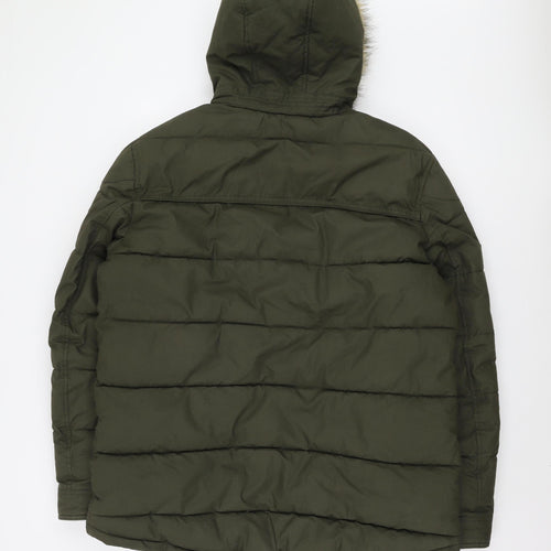 Next Men's Green XL Hooded Puffer Jacket