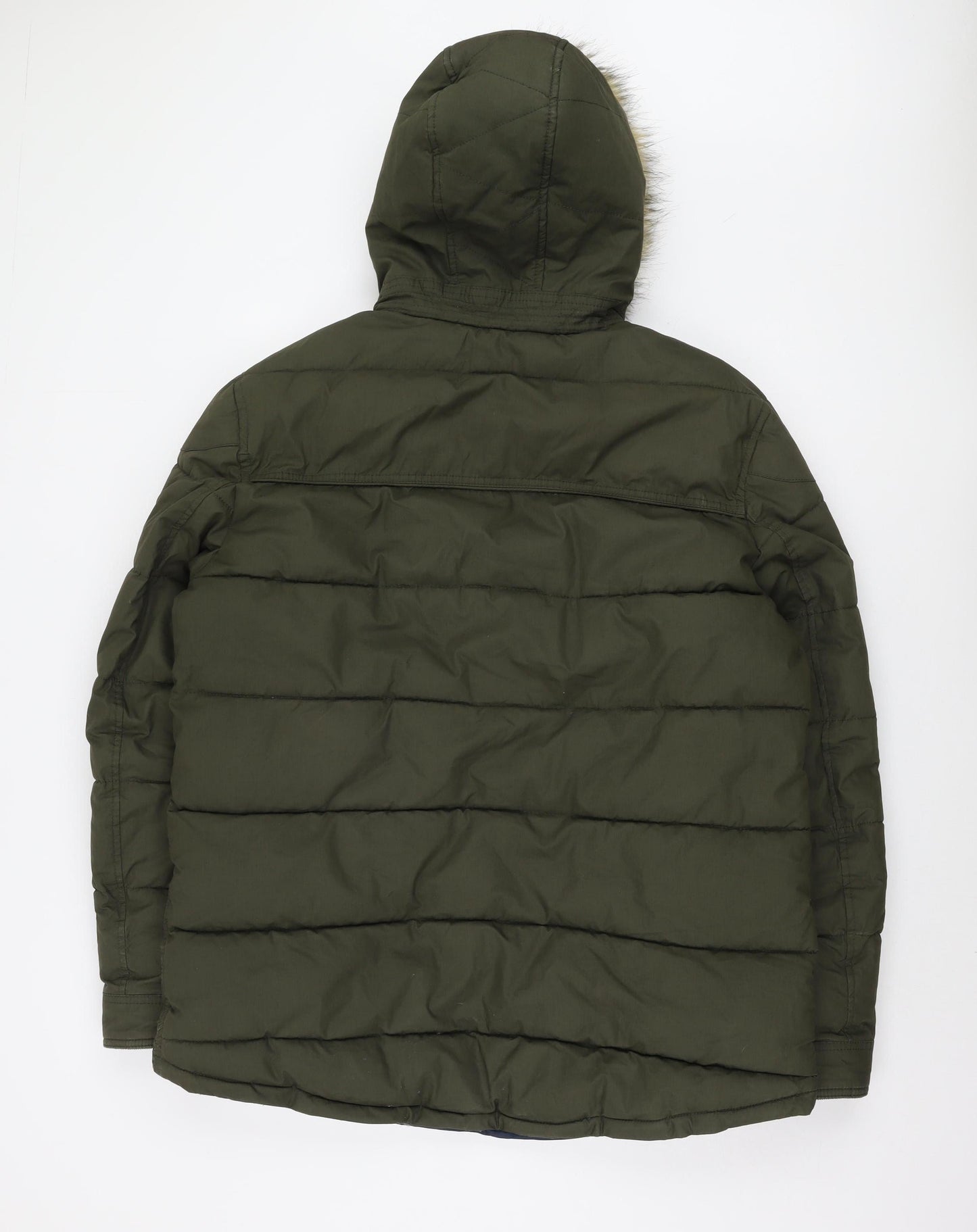 Next Men's Green XL Hooded Puffer Jacket