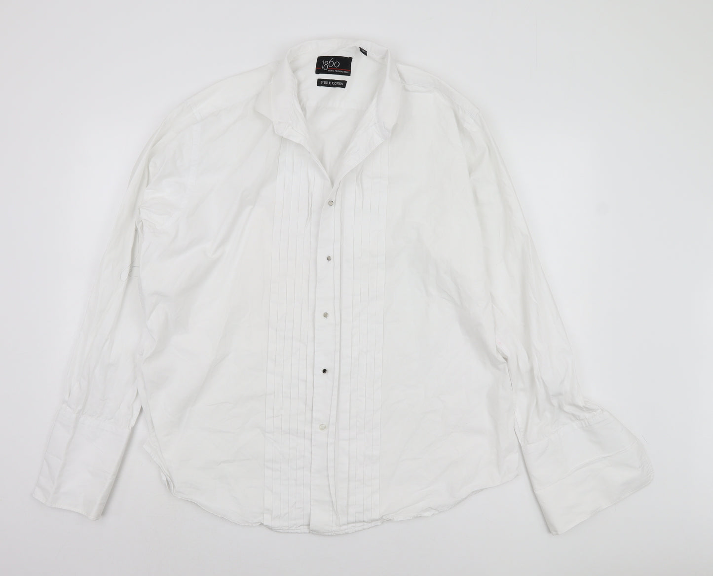 1860 Men's White Long Sleeve Button-Up Shirt