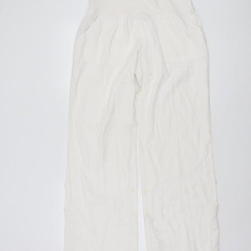 Monsoon Women’s White Linen Trousers Size 12