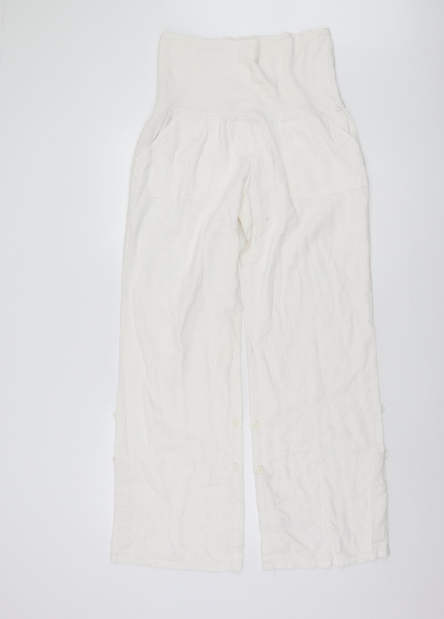 Monsoon Women’s White Linen Trousers Size 12