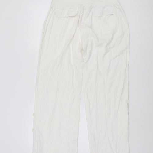 Monsoon Women’s White Linen Trousers Size 12