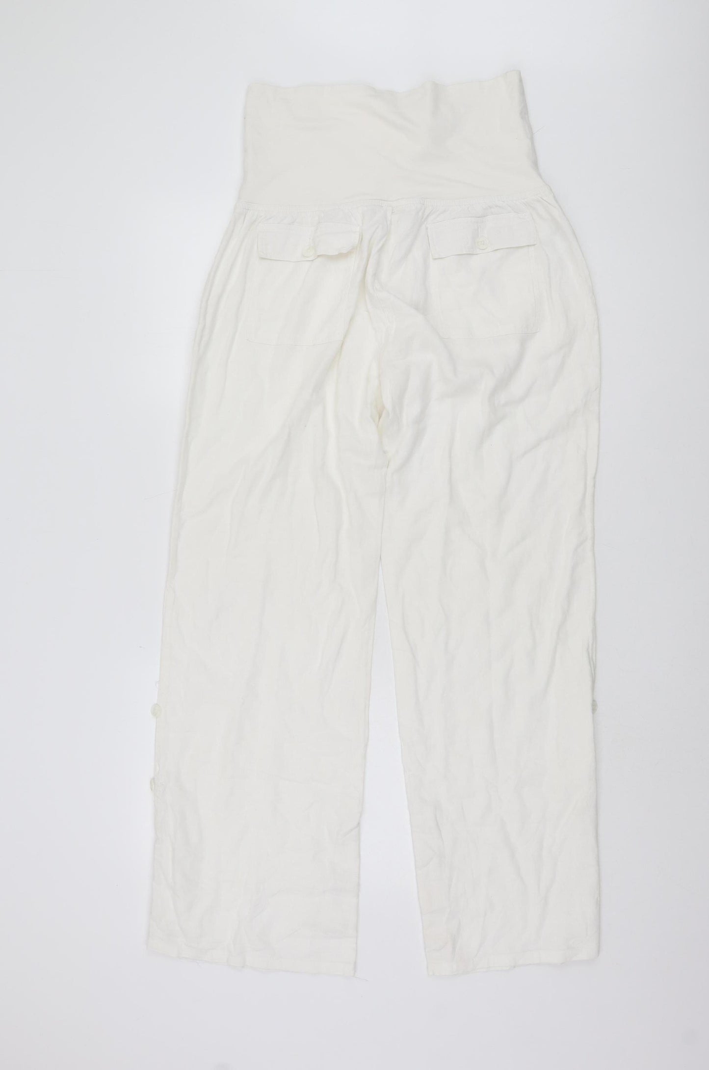 Monsoon Women’s White Linen Trousers Size 12