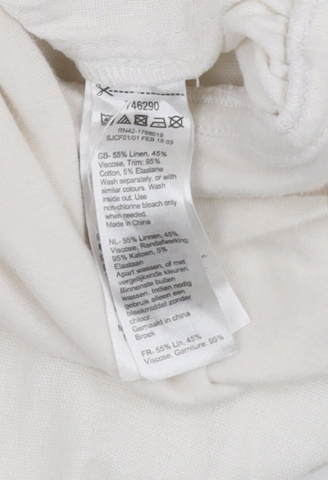 Monsoon Women’s White Linen Trousers Size 12