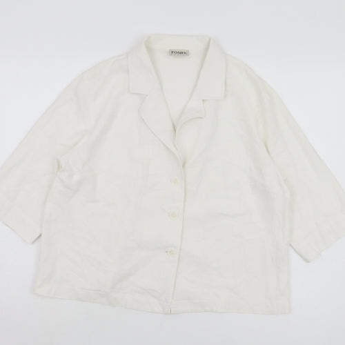 Fosby Design Women's Ivory Linen Blazer Size 16