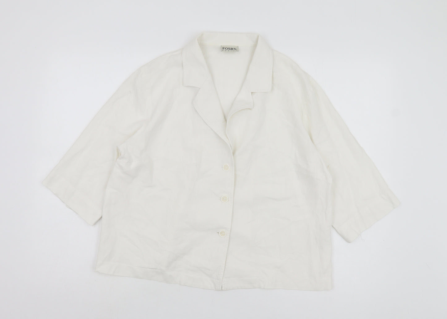 Fosby Design Women's Ivory Linen Blazer Size 16