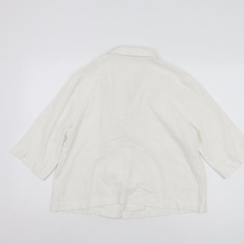 Fosby Design Women's Ivory Linen Blazer Size 16