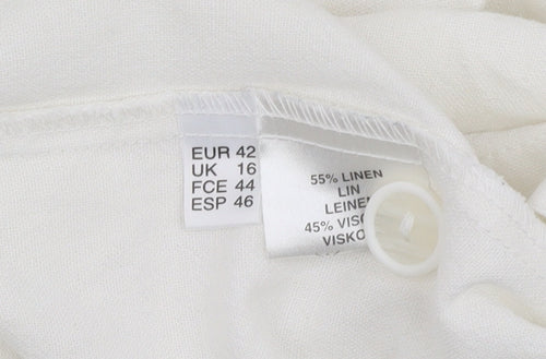 Fosby Design Women's Ivory Linen Blazer Size 16