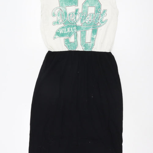 River Island Women’s Black Graphic T-Shirt Dress 10