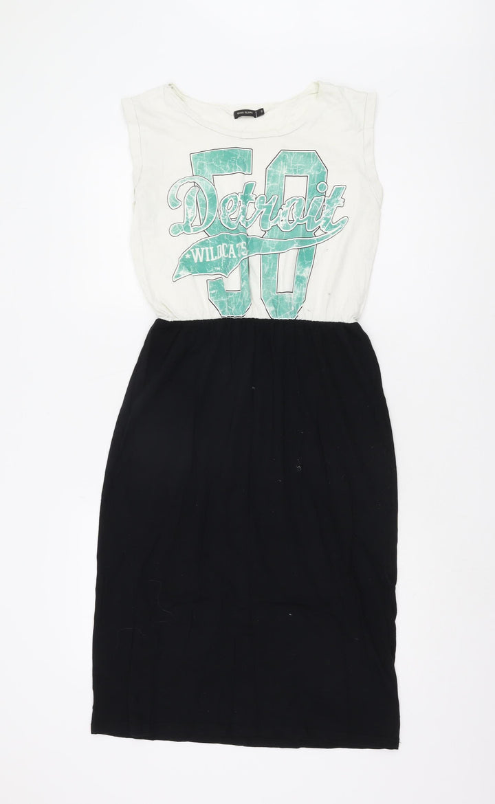River Island Women’s Black Graphic T-Shirt Dress 10