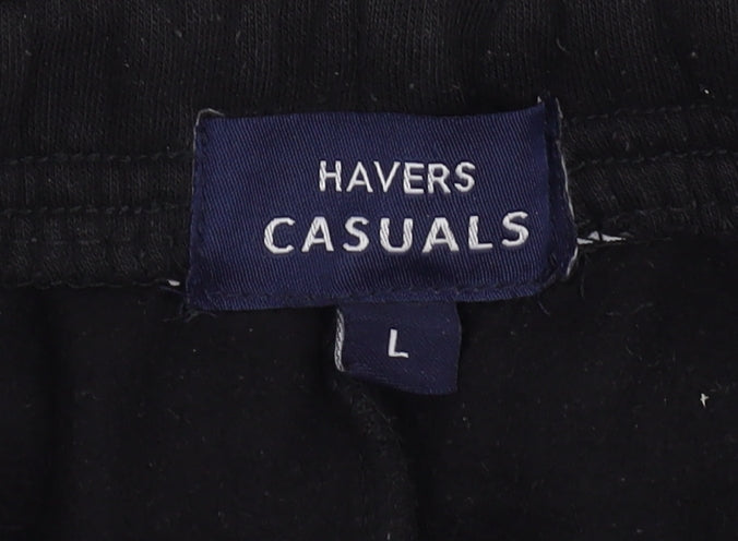 Havers Casuals Men's Black Jogger Trousers Size L