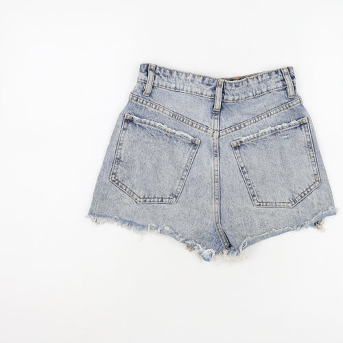 Zara Women's Blue Distressed Denim Cut-Off Shorts
