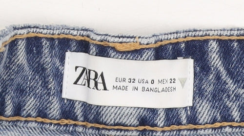 Zara Women's Blue Distressed Denim Cut-Off Shorts