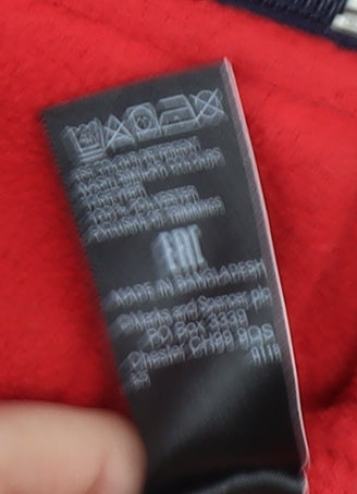 Marks and Spencer Women's Red Fleece Jacket Size 8