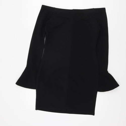 River Island Off-the-Shoulder Black Dress, Size 10