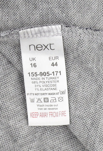 Next Women's Grey Geometric Shift Dress Size 16 Casual