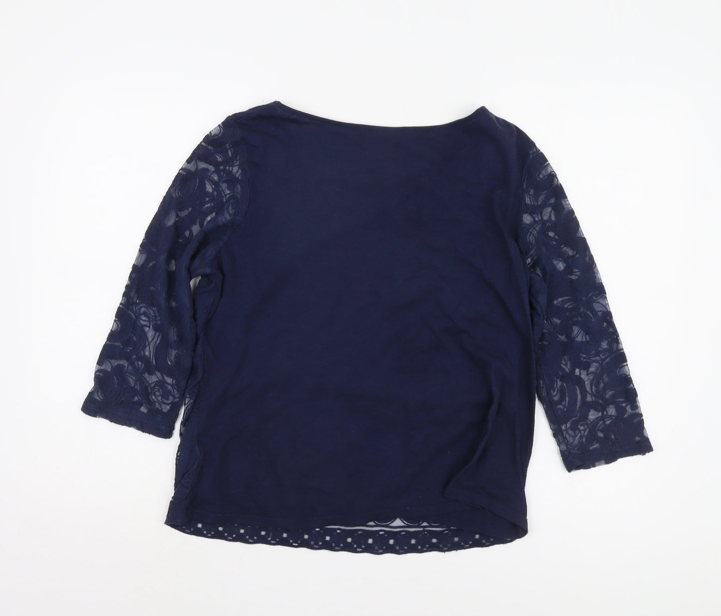 Next Women’s Blue Petite Top with Lace Sleeves